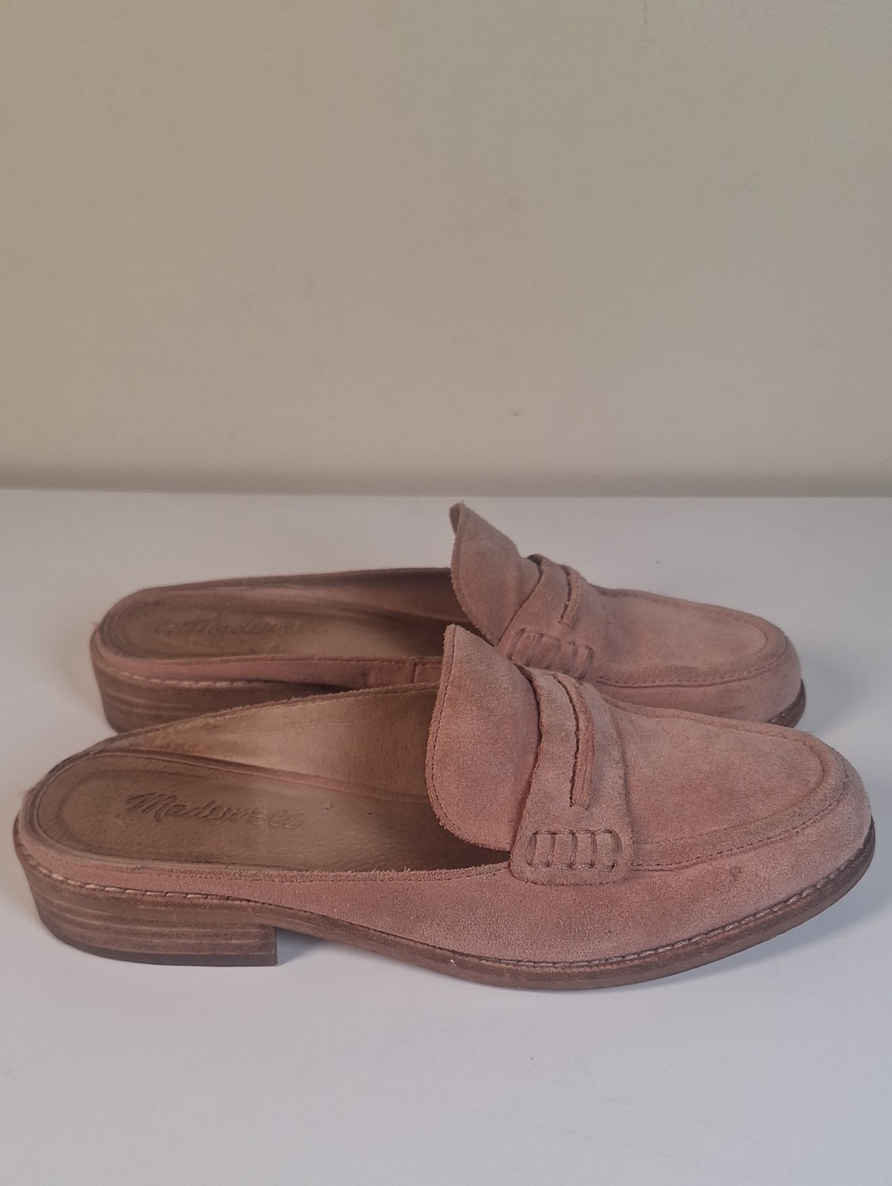 Madewell Elinor Suede Loafer Mules in a dusty pink/clay colorway Size 7 - Picture 3 of 9